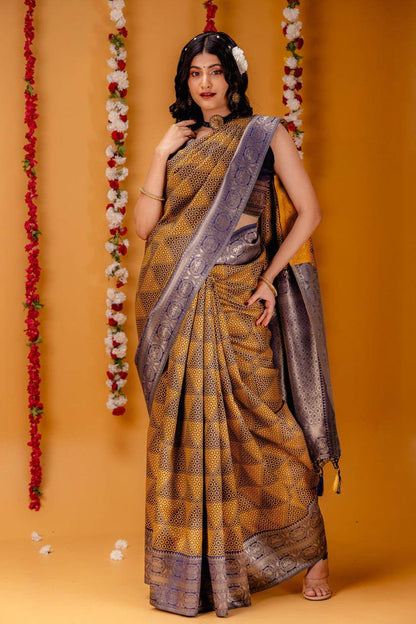 Woven Kanjivaram , Banarasi Jacquard Saree