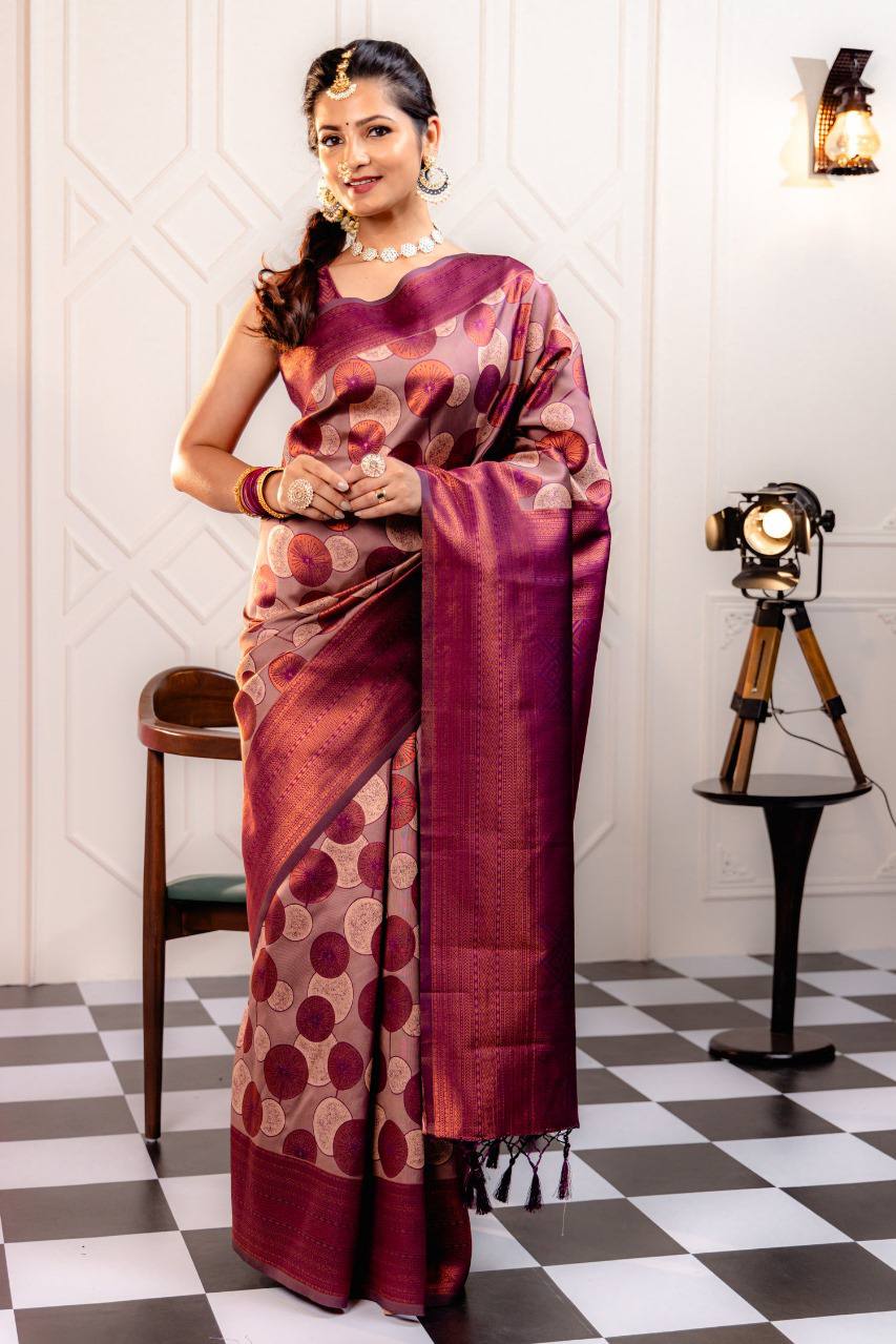 Woven Kanjivaram , Banarasi Jacquard Saree