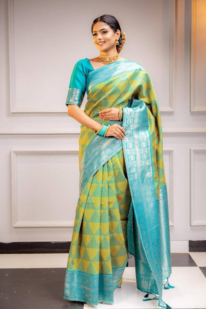 Woven Kanjivaram , Banarasi Jacquard Saree