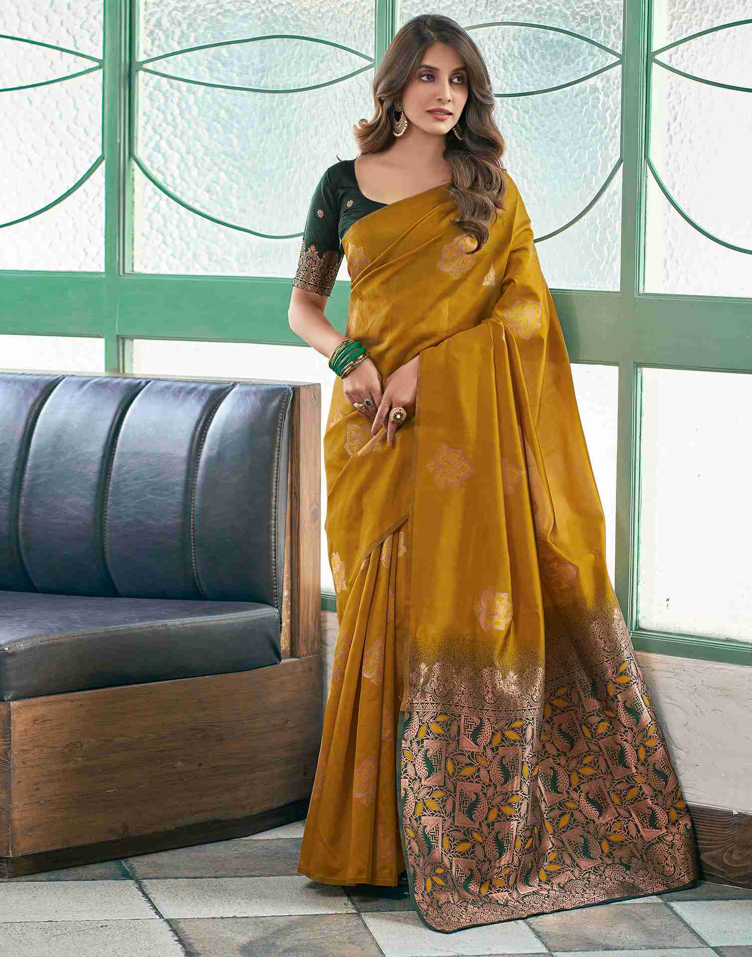 Woven Kanjivaram , Banarasi Jacquard Saree