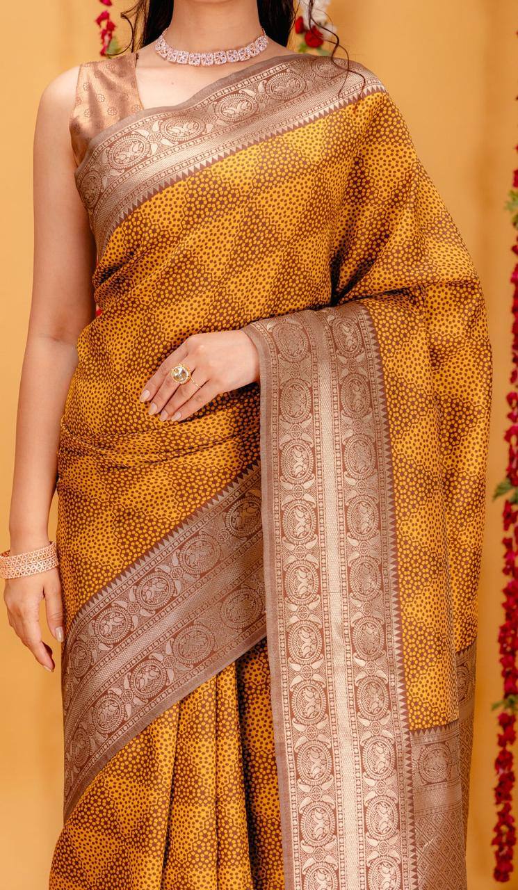 Woven Kanjivaram , Banarasi Jacquard Saree