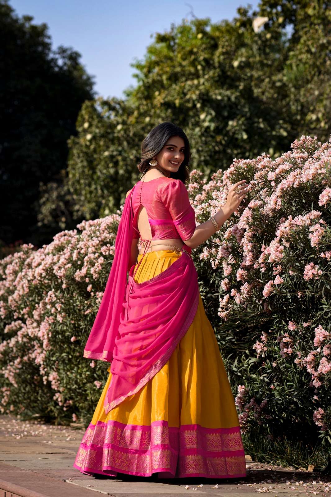 Kanjiveram Silk Zari Lehenga With Blouse Along With Banarsi Silk