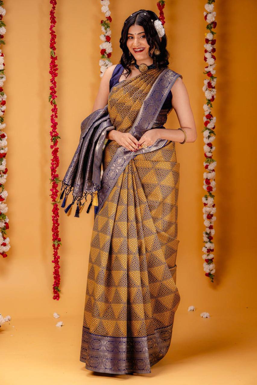 Woven Kanjivaram , Banarasi Jacquard Saree