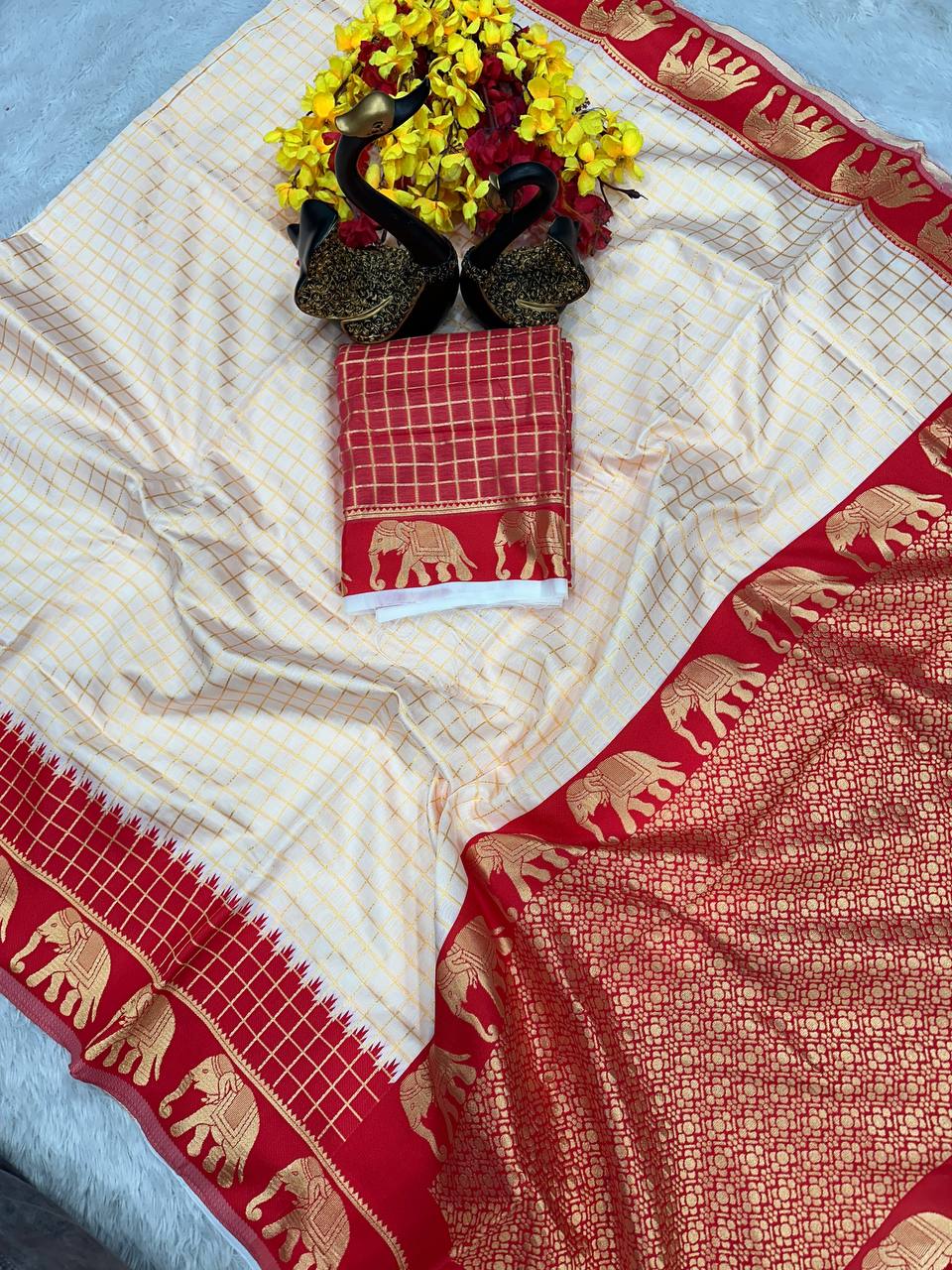 Woven Kanjivaram , Banarasi Jacquard Saree