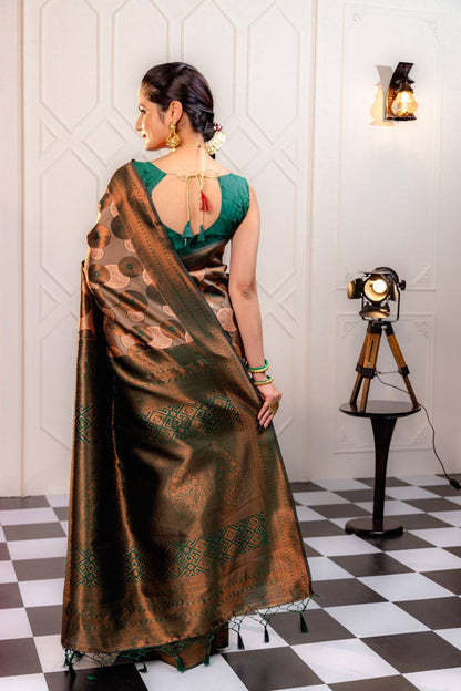 Woven Kanjivaram , Banarasi Jacquard Saree