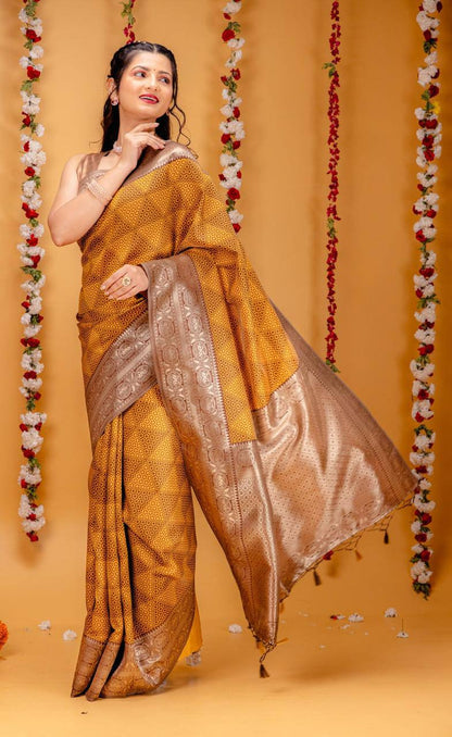 Woven Kanjivaram , Banarasi Jacquard Saree