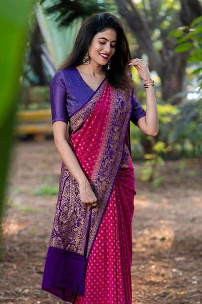 Woven Kanjivaram , Banarasi Jacquard Saree