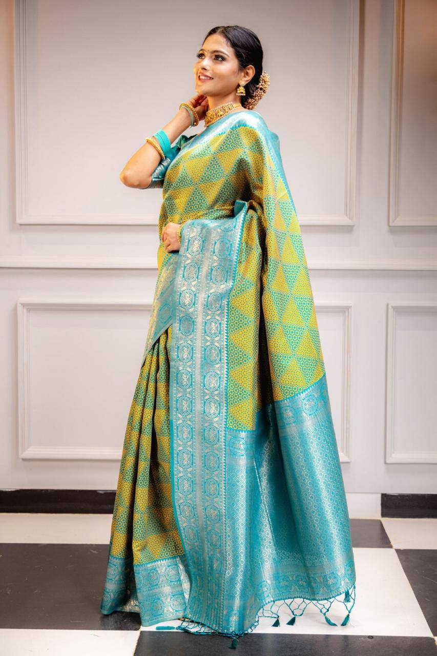 Woven Kanjivaram , Banarasi Jacquard Saree