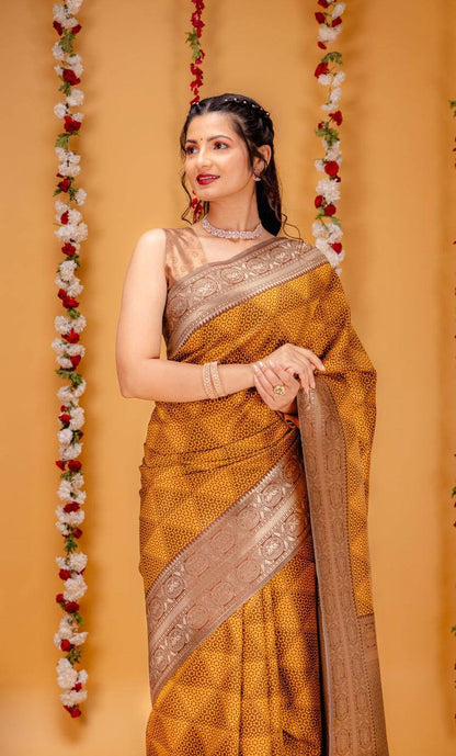 Woven Kanjivaram , Banarasi Jacquard Saree