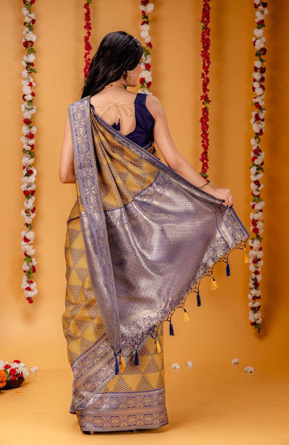 Woven Kanjivaram , Banarasi Jacquard Saree