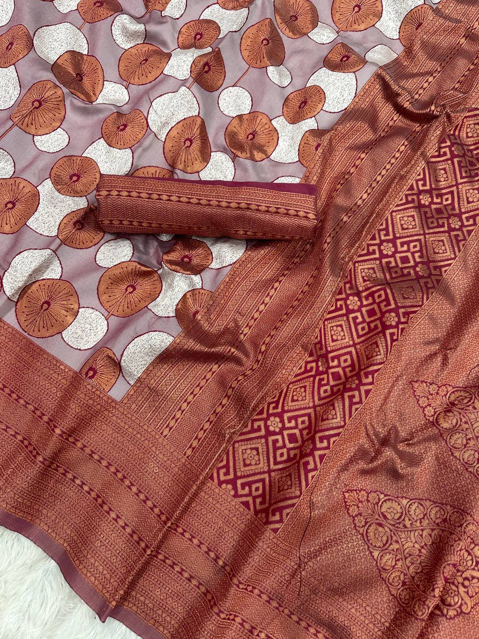 Woven Kanjivaram , Banarasi Jacquard Saree