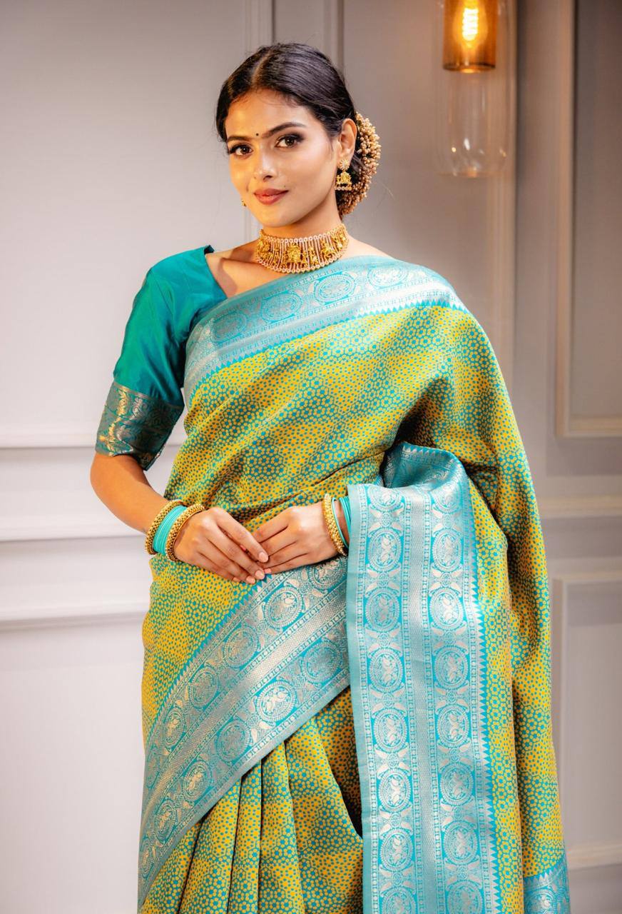 Woven Kanjivaram , Banarasi Jacquard Saree