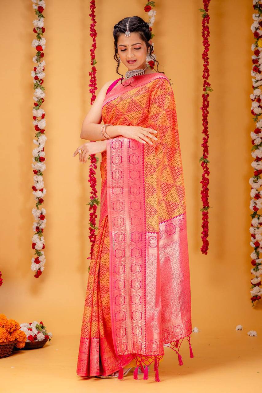 Woven Kanjivaram , Banarasi Jacquard Saree