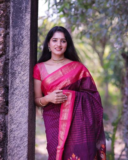 Woven Kanjivaram , Banarasi Jacquard Saree