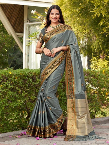 Woven Kanjivaram , Banarasi Jacquard Saree