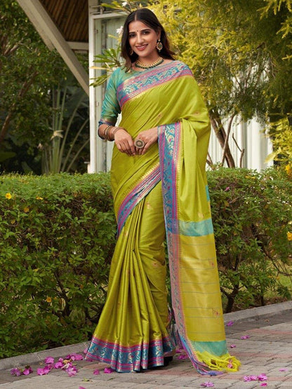 Woven Kanjivaram , Banarasi Jacquard Saree