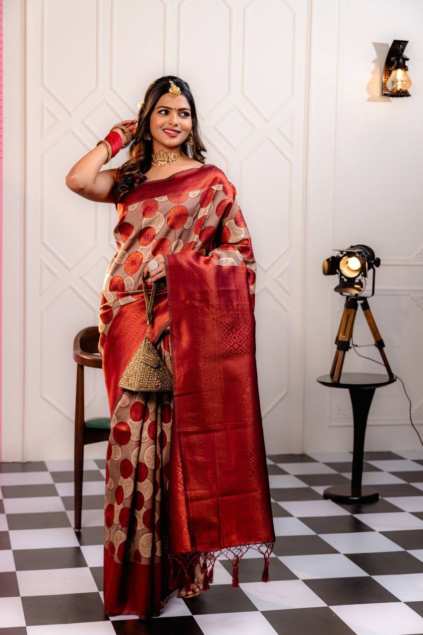 Woven Kanjivaram , Banarasi Jacquard Saree