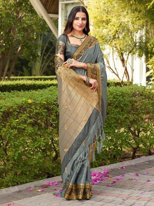 Woven Kanjivaram , Banarasi Jacquard Saree