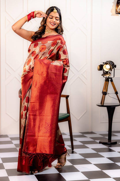 Woven Kanjivaram , Banarasi Jacquard Saree