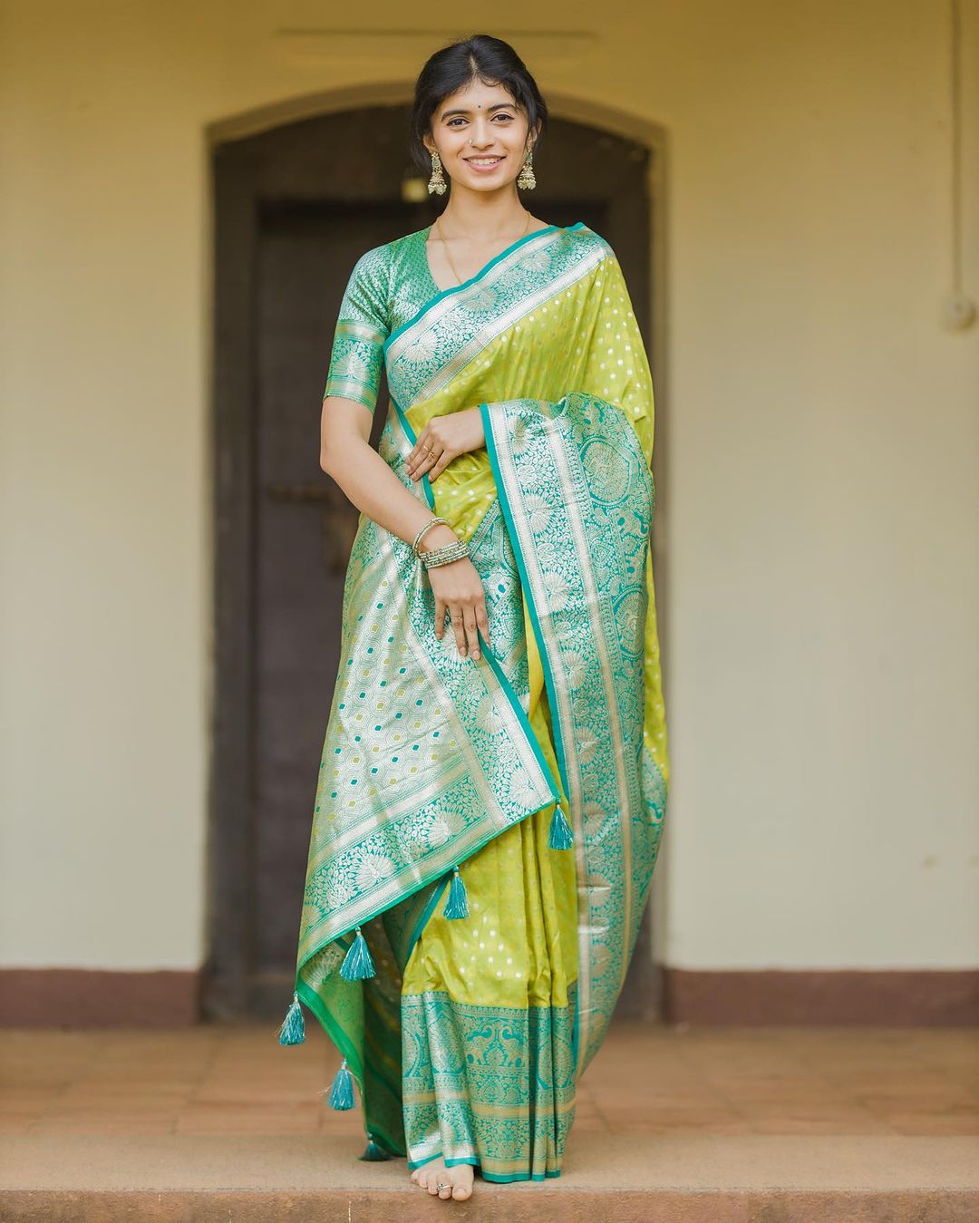 Woven Kanjivaram , Banarasi Jacquard Saree