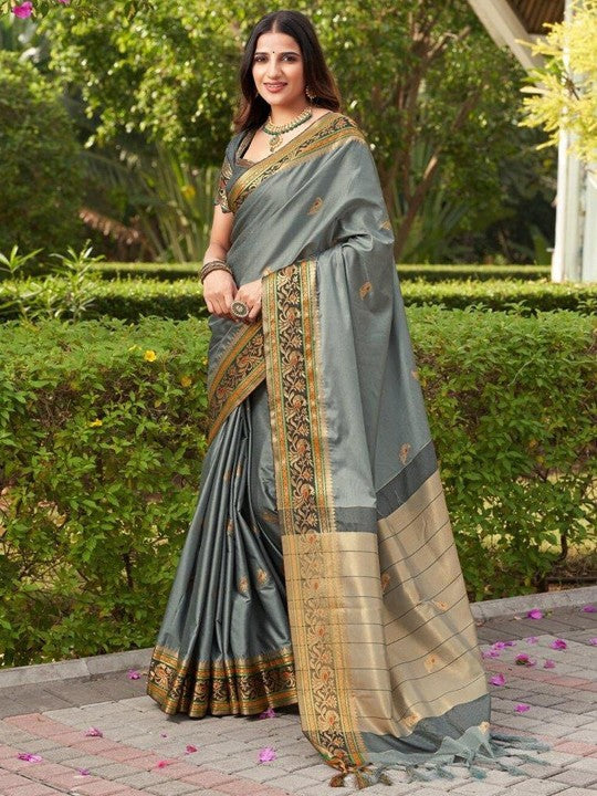 Woven Kanjivaram , Banarasi Jacquard Saree