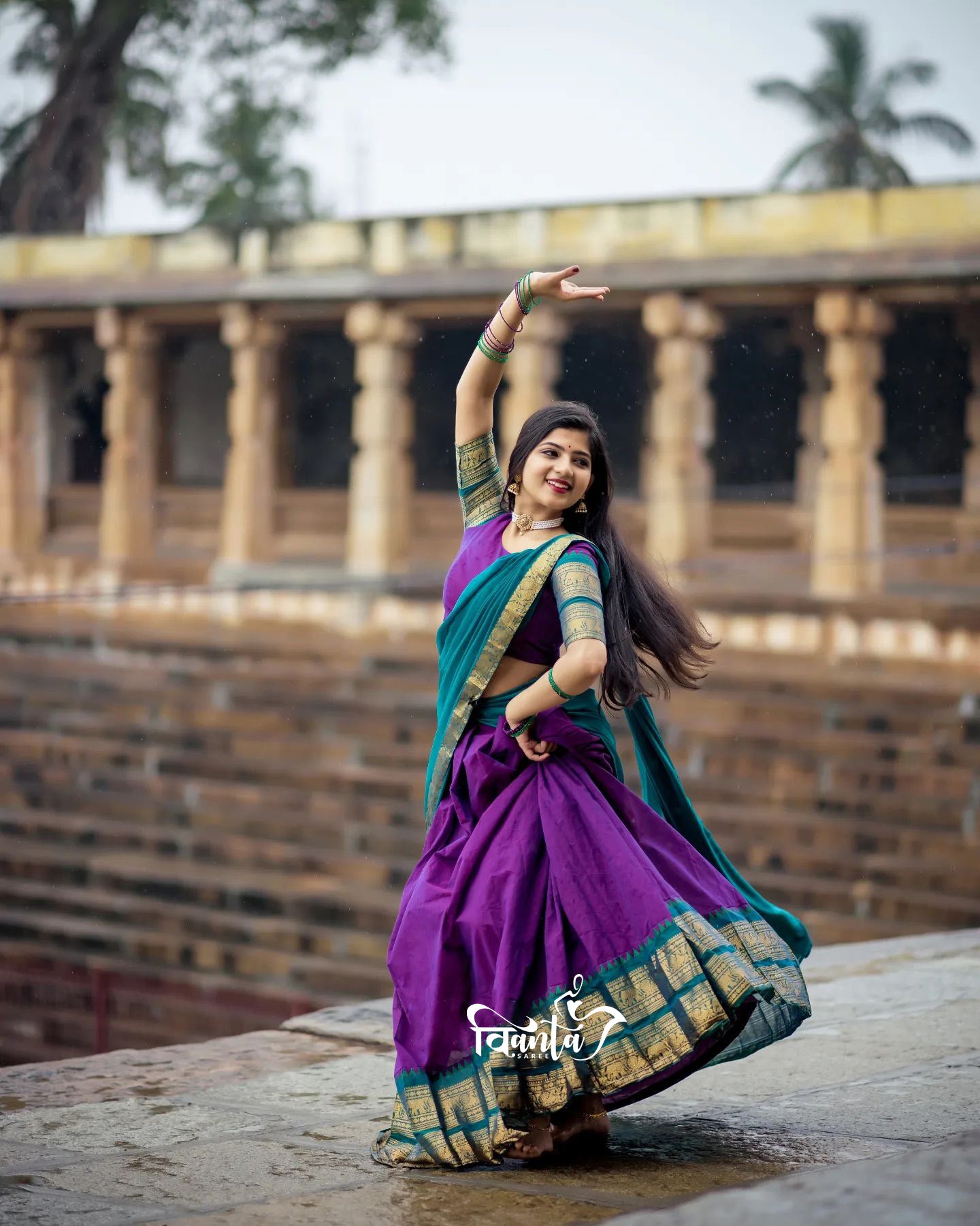 Kanjiveram Silk Zari Lehenga With Blouse Along With Banarsi Silk