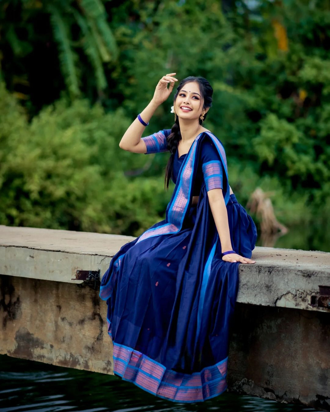 Kanjiveram Silk Zari Lehenga With Blouse Along With Banarsi Silk