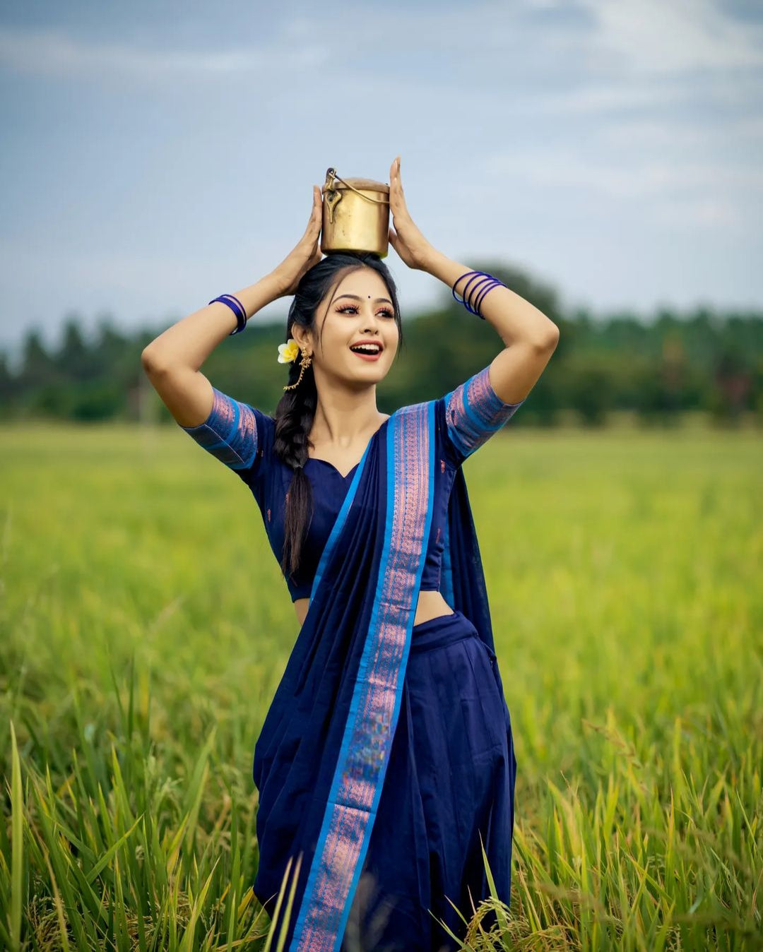 Kanjiveram Silk Zari Lehenga With Blouse Along With Banarsi Silk