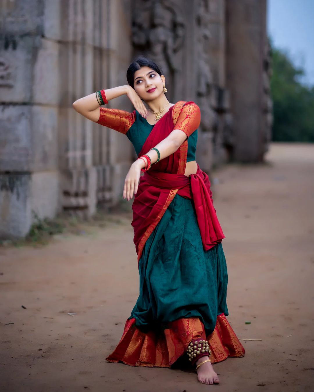 Kanjiveram Silk Zari Lehenga With Blouse Along With Banarsi Silk