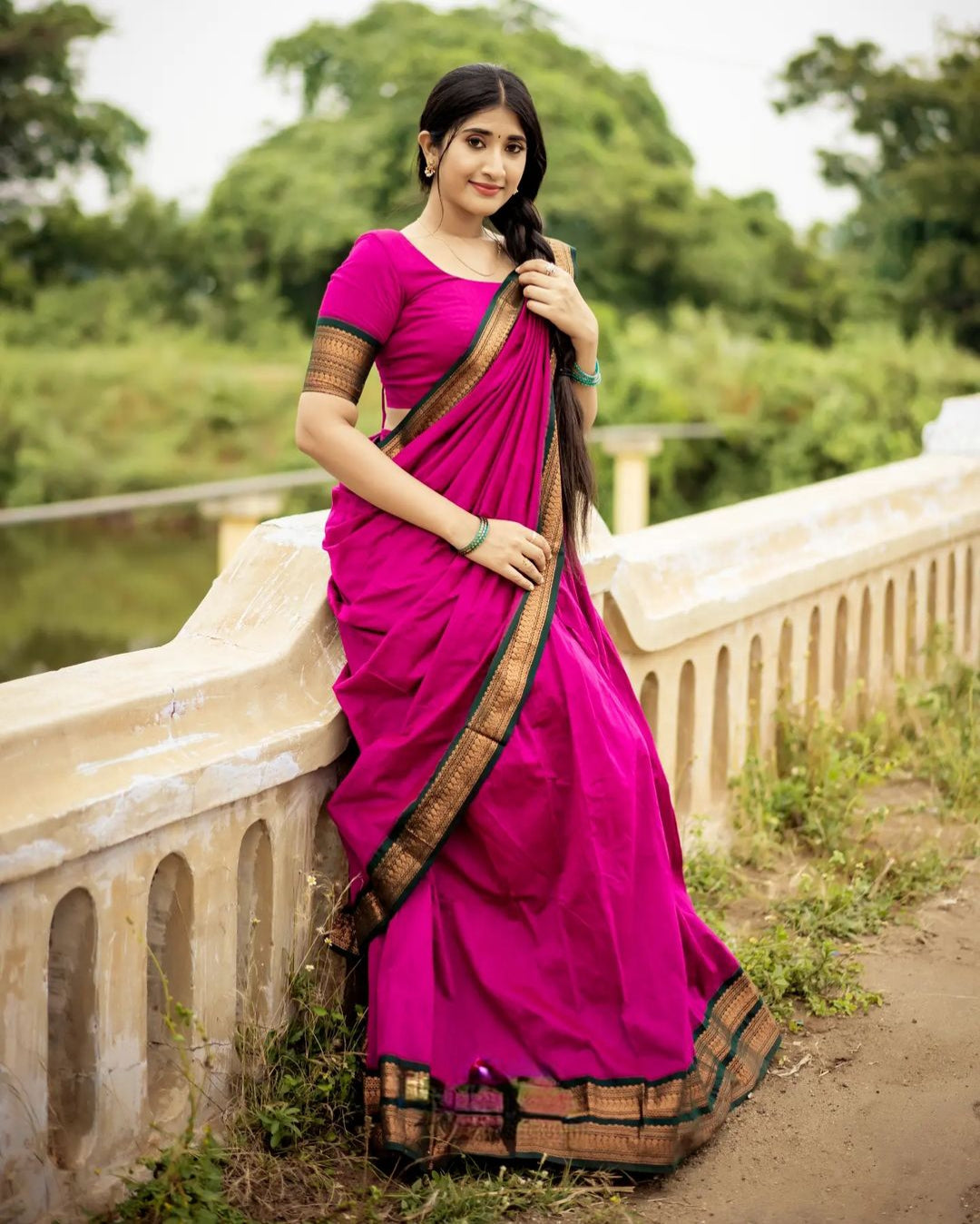 Kanjiveram Silk Zari Lehenga With Blouse Along With Banarsi Silk