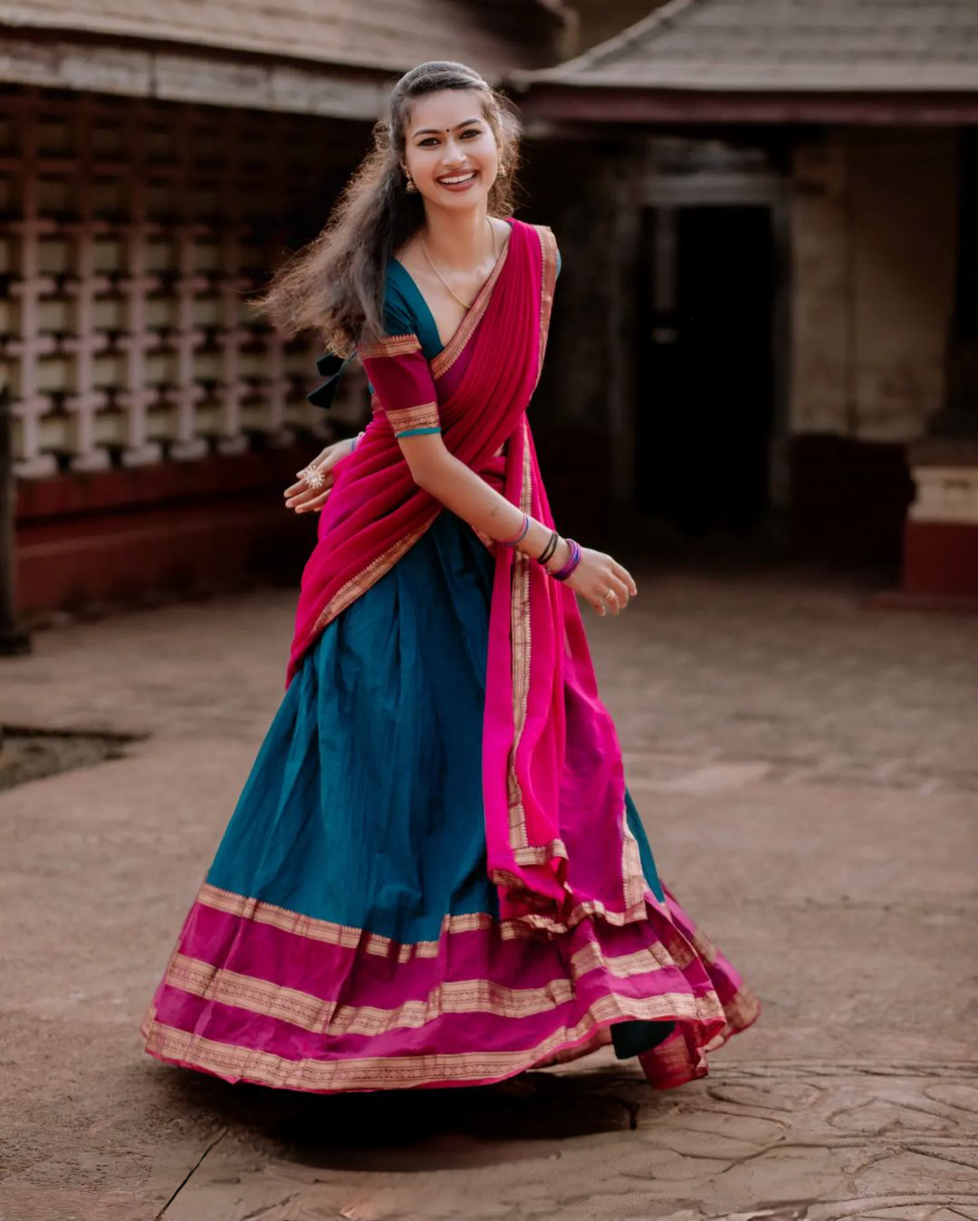 Kanjiveram Silk Zari Lehenga With Blouse Along With Banarsi Silk