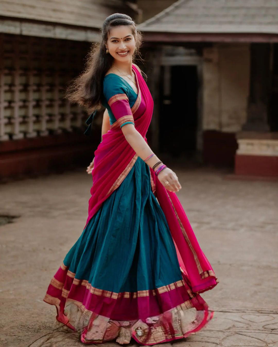 Kanjiveram Silk Zari Lehenga With Blouse Along With Banarsi Silk