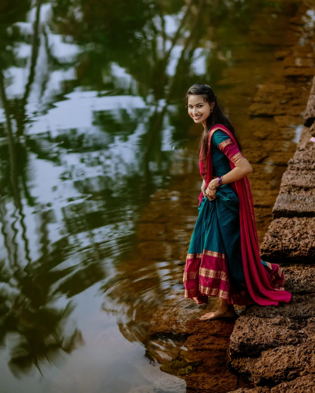 Kanjiveram Silk Zari Lehenga With Blouse Along With Banarsi Silk