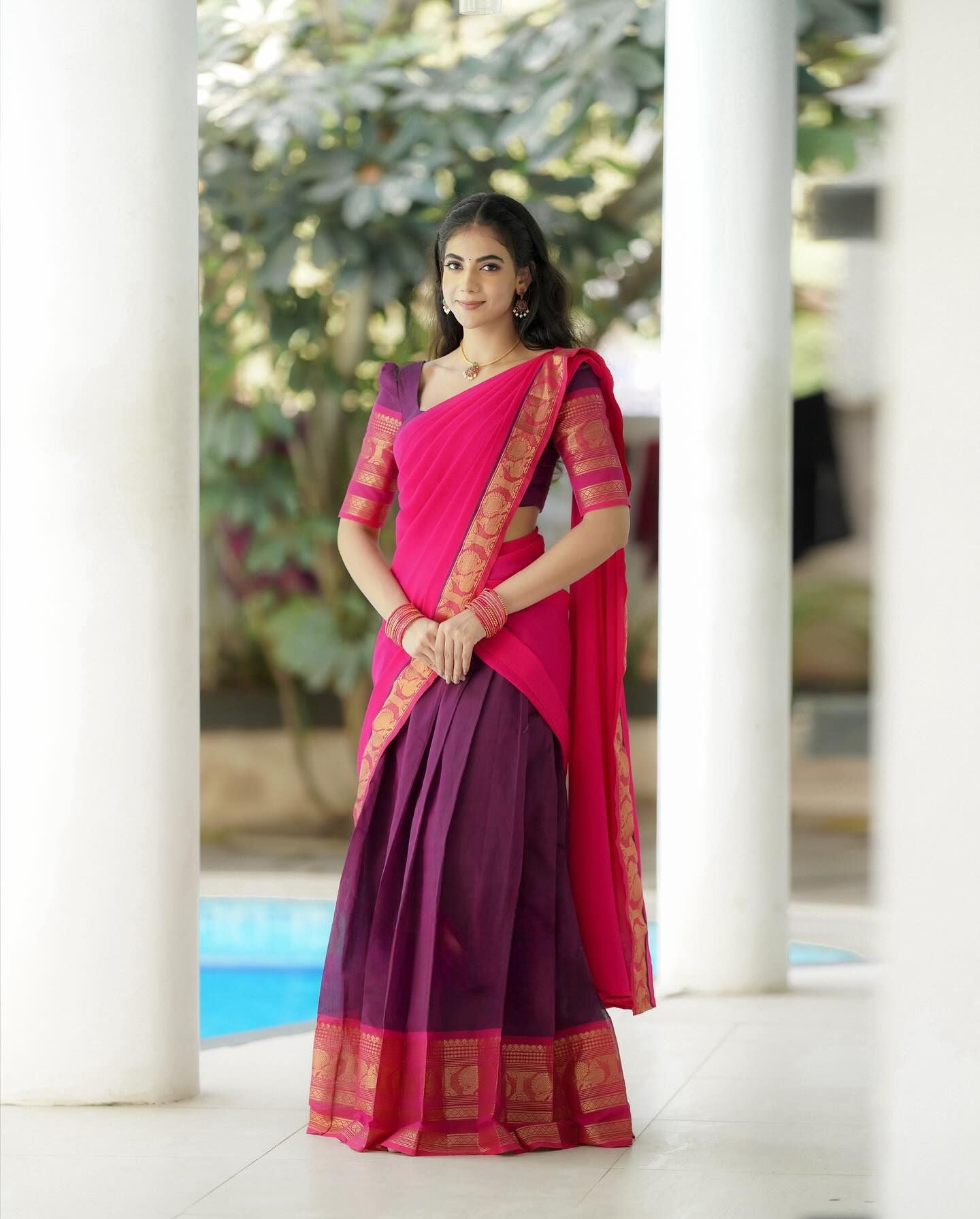 Kanjiveram Silk Zari Lehenga With Blouse Along With Banarsi Silk