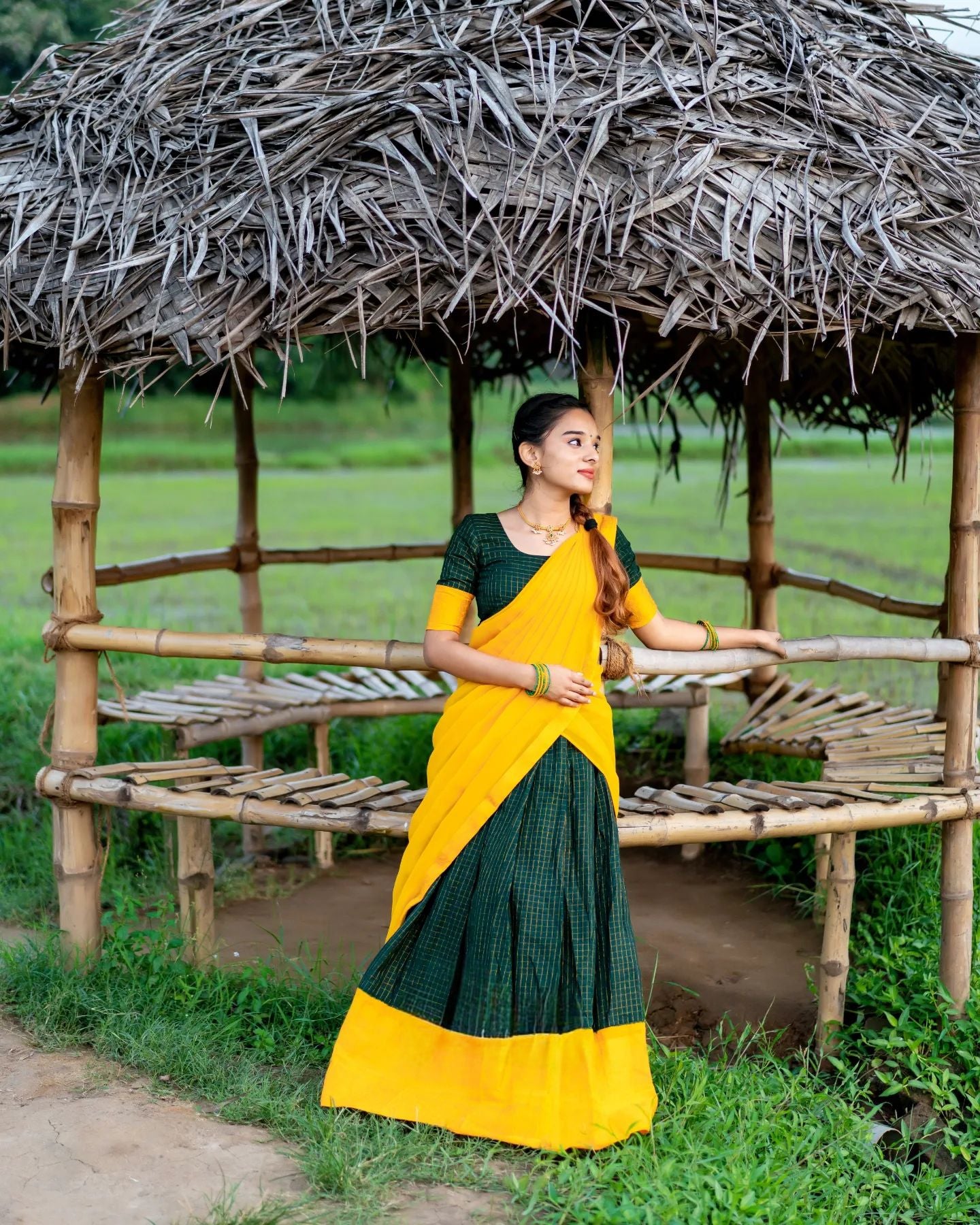 Kanjiveram Silk Zari Lehenga With Blouse Along With Banarsi Silk