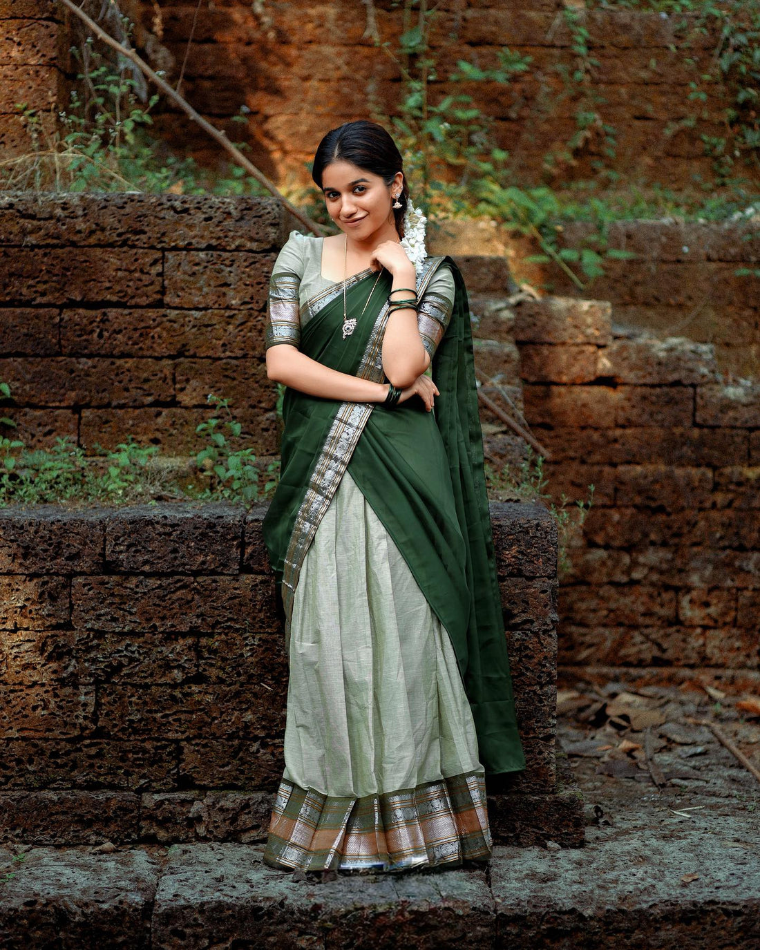 Kanjiveram Silk Zari Lehenga With Blouse Along With Banarsi Silk