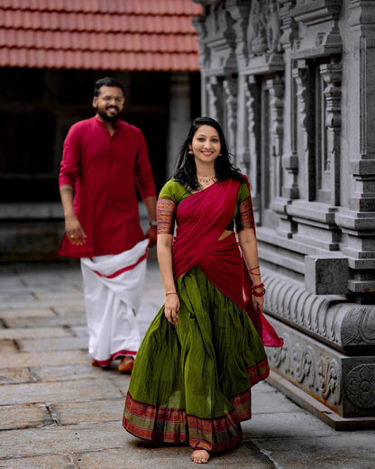 Kanjiveram Silk Zari Lehenga With Blouse Along With Banarsi Silk