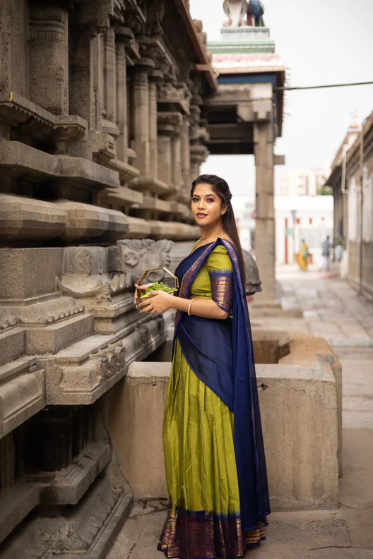 Kanjiveram Silk Zari Lehenga With Blouse Along With Banarsi Silk