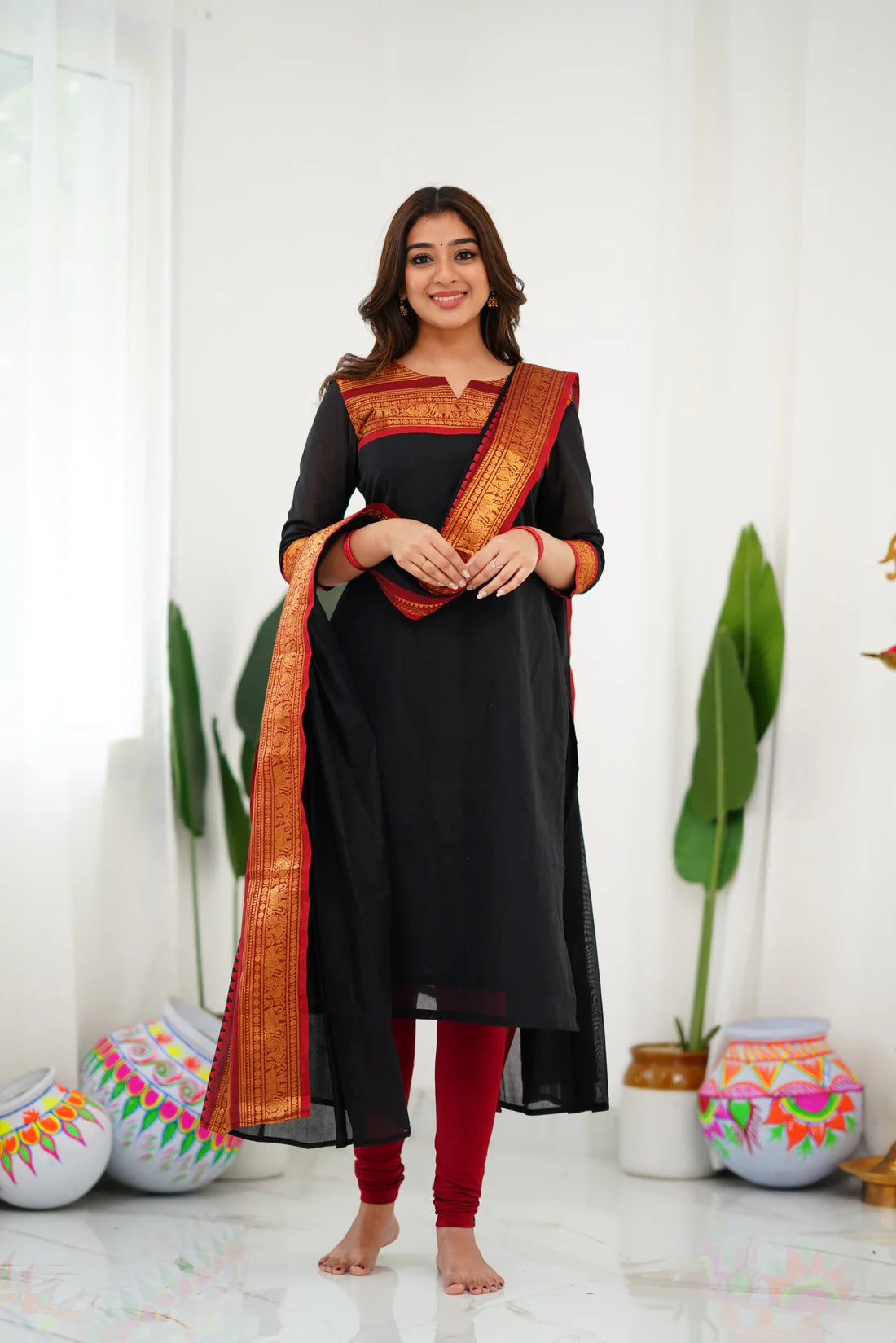 Sareetra Cotton Salwar - Black