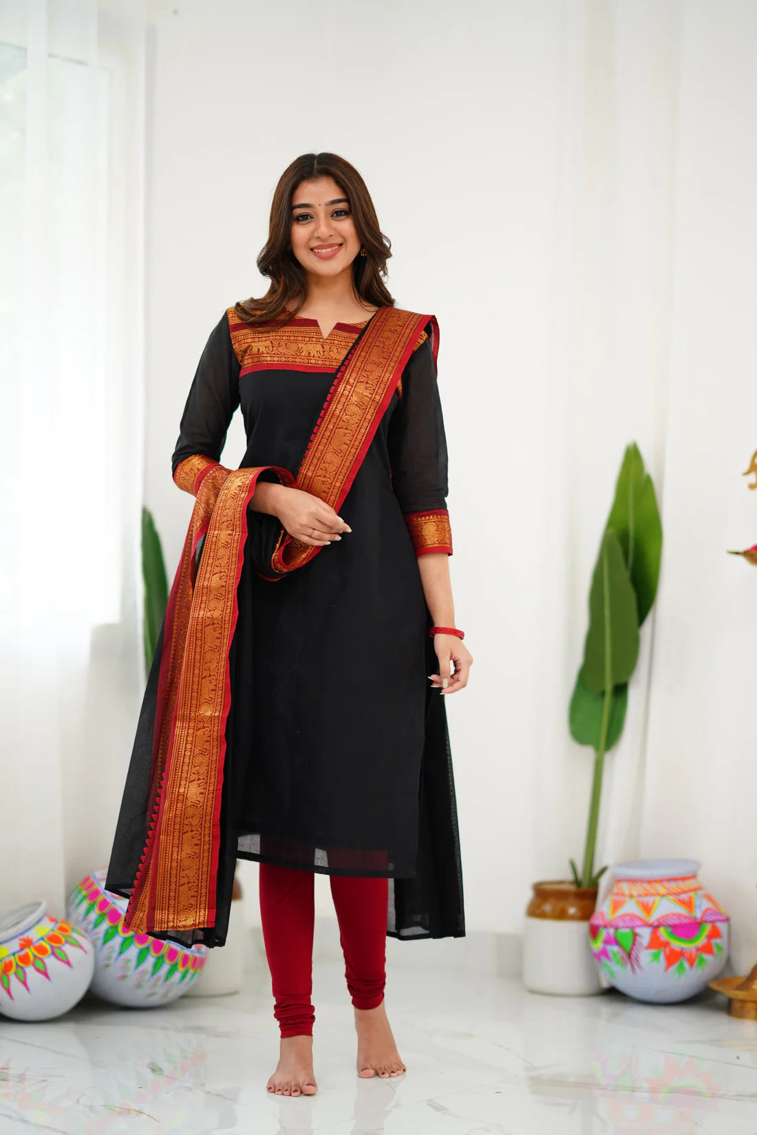 Sareetra Cotton Salwar - Black