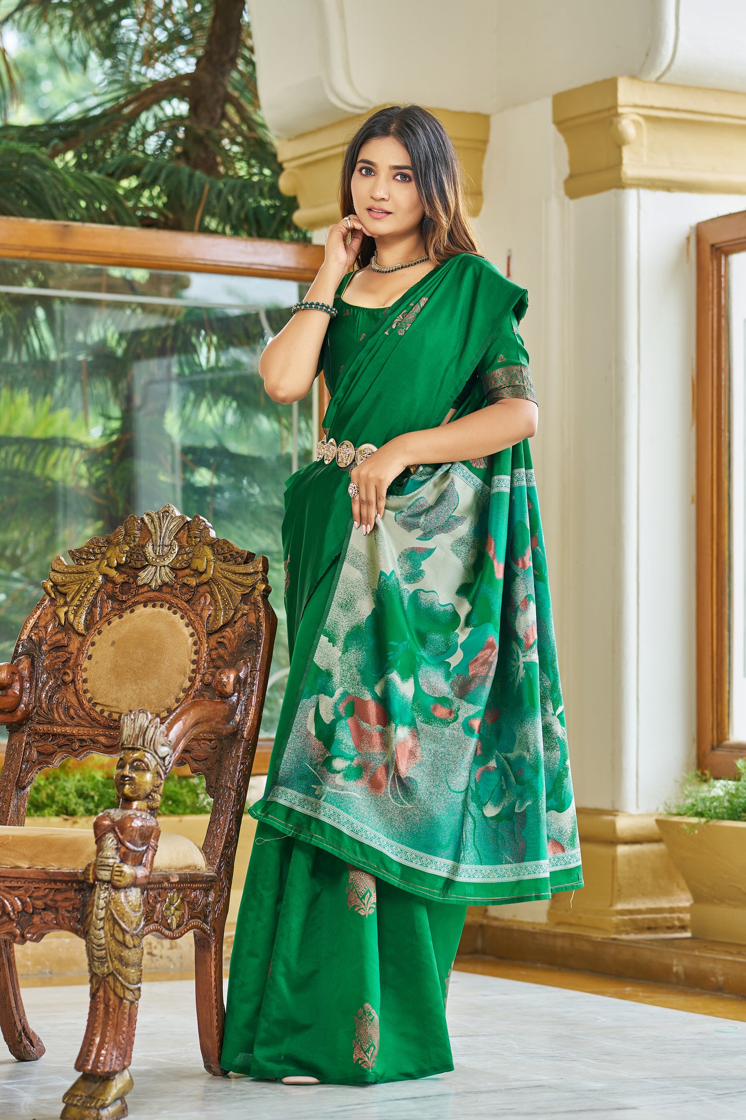 Woven Kanjivaram , Banarasi Jacquard Saree