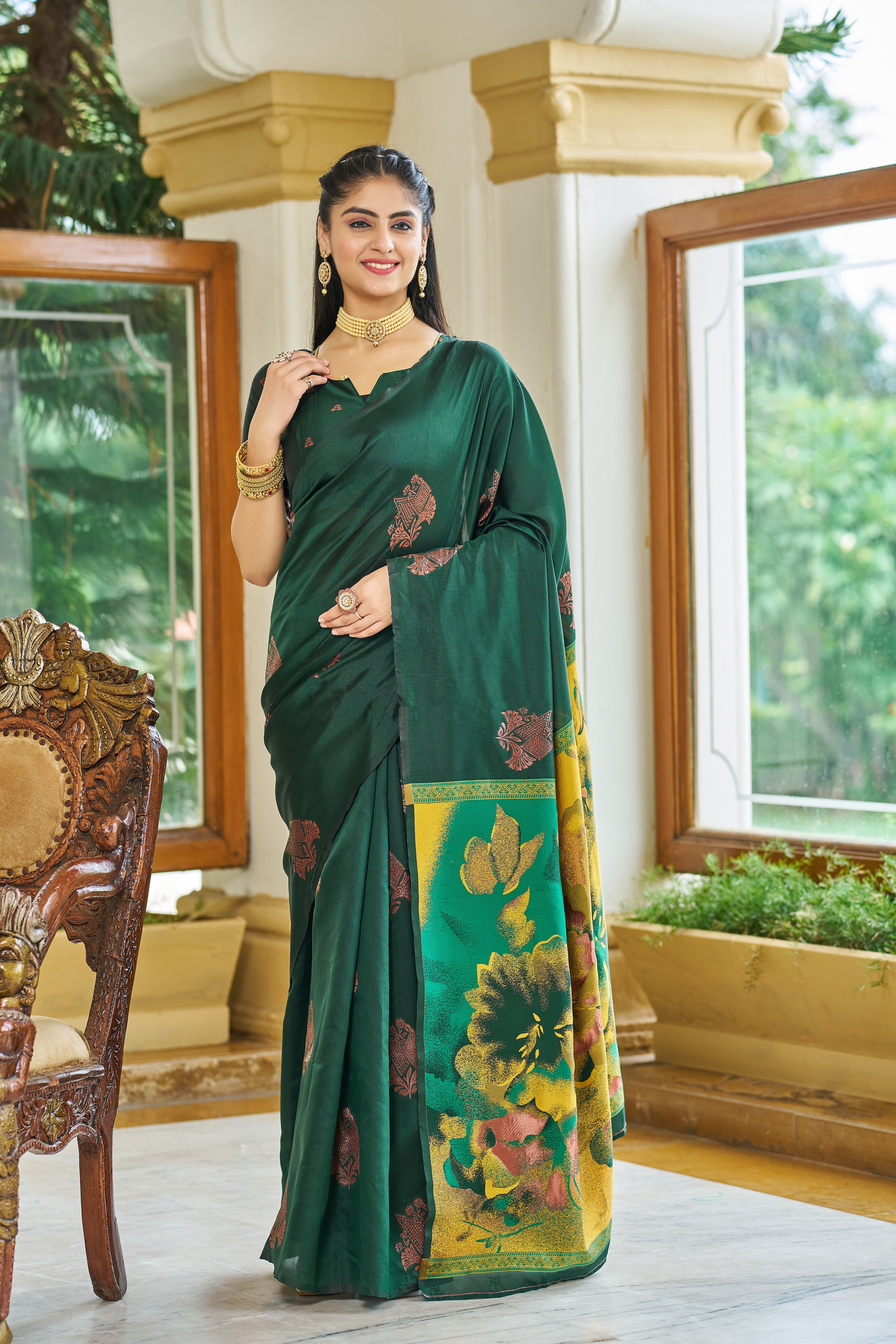 Woven Kanjivaram , Banarasi Jacquard Saree