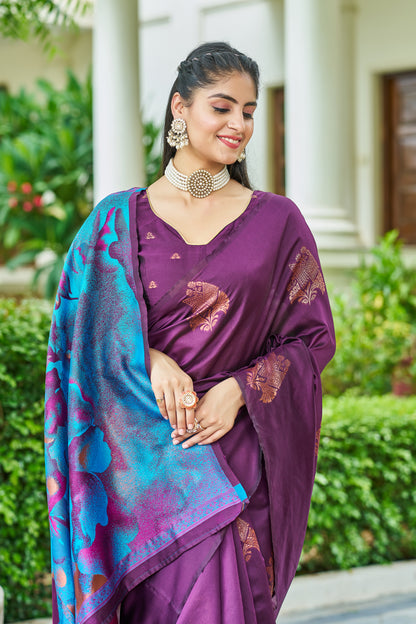 Woven Kanjivaram , Banarasi Jacquard Saree